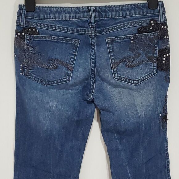 WRANGLER rock 47 31x32 ultra low rise dark wash bootcut jeans - Picture 4 of 8